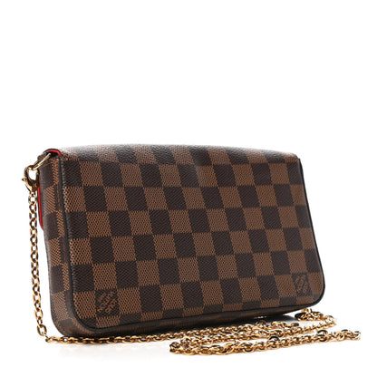 Louis Vuitton Damier Ebene Pochette Felicie Chain Wallet 2 of 4