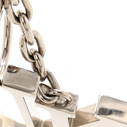 Louis Vuitton Metal Palladiium Finish LV Initiales Bag Charm Key Holder Silver 5 of 5