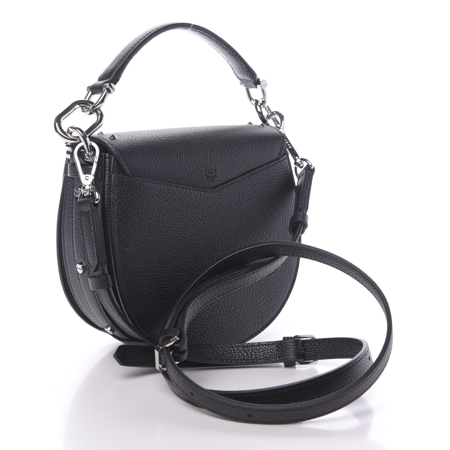 Calfskin Mini Patricia Studded Crossbody Bag Black