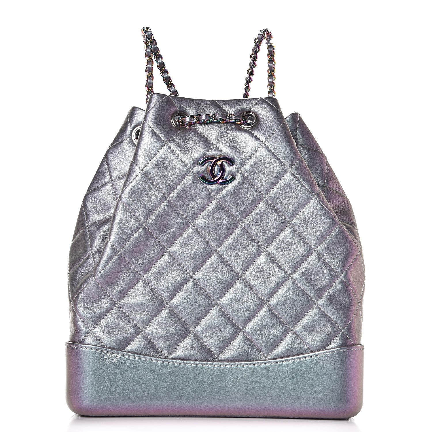 Chanel Iridescent Lambskin Calfskin Quilted Gabrielle Backpack Light Purple 1 of 8