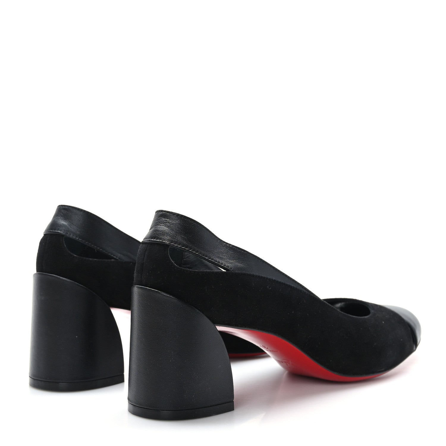 Christian Louboutin Suede Calfskin Miss Duvette 55mm Cap Toe Pumps 37.5 Black 4 of 8