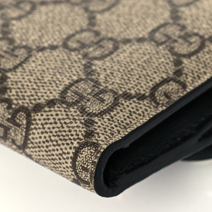 Gucci GG Supreme Monogram Pearl Studded French Wallet Black 12 of 13