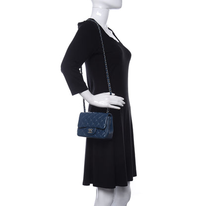 Chanel Lambskin Quilted Mini Square Flap Blue 2 of 11