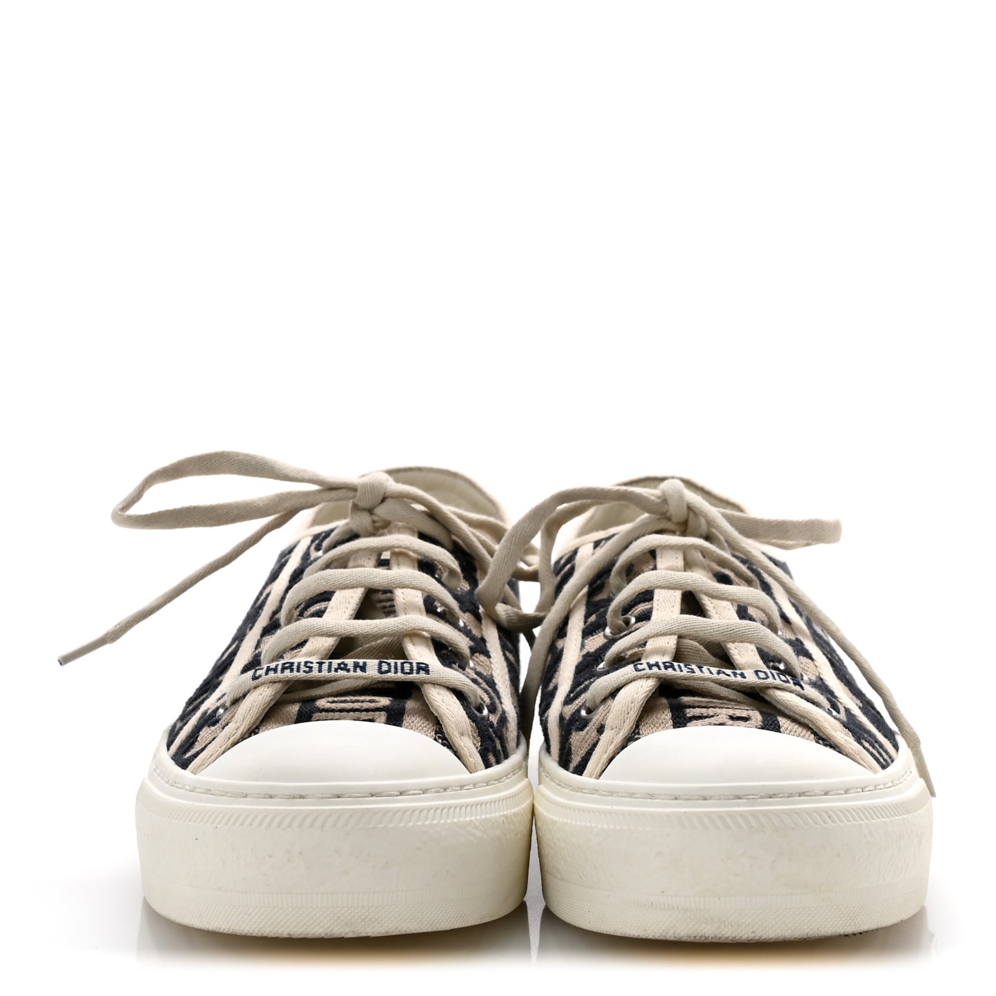Canvas Oblique Walk'N'Dior Low Top Sneakers 38.5 Deep Blue
