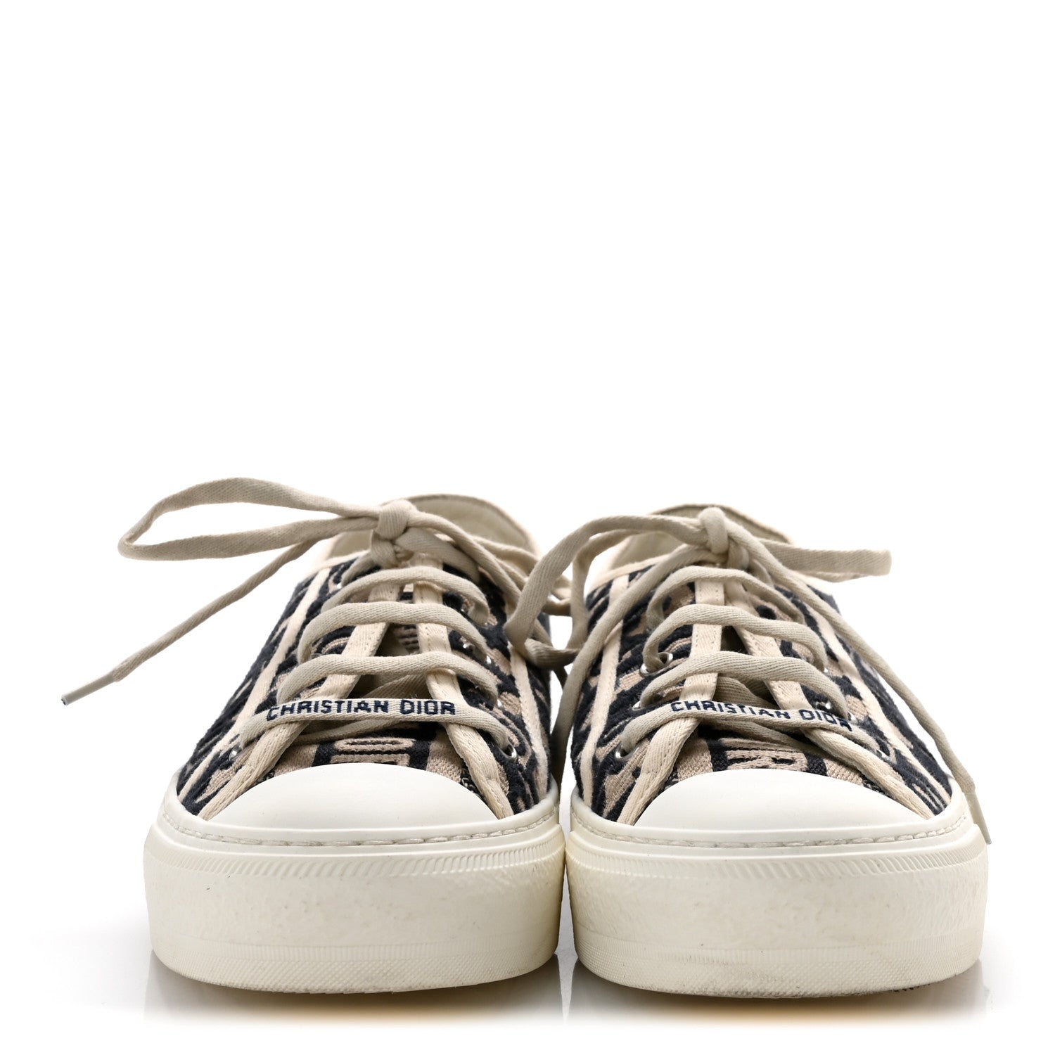 Christian Dior Canvas Oblique Walk'N'Dior Low Top Sneakers 38.5 Deep Blue 3 of 10