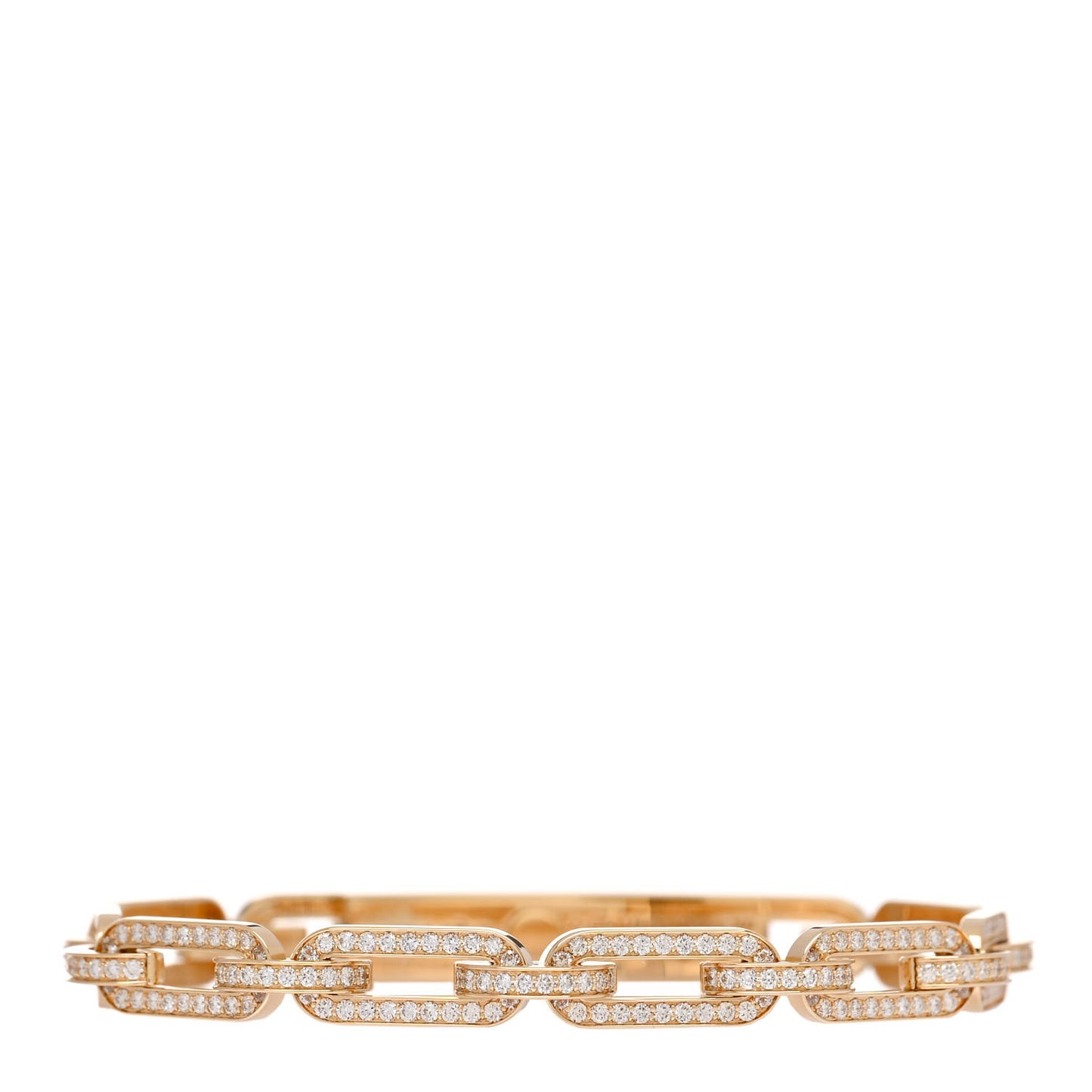 18K Yellow Gold Diamond Full Pave PM Kelly Chaine Bracelet XS