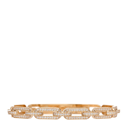 Hermes 18K Yellow Gold Diamond Full Pave PM Kelly Chaine Bracelet XS 2 of 4