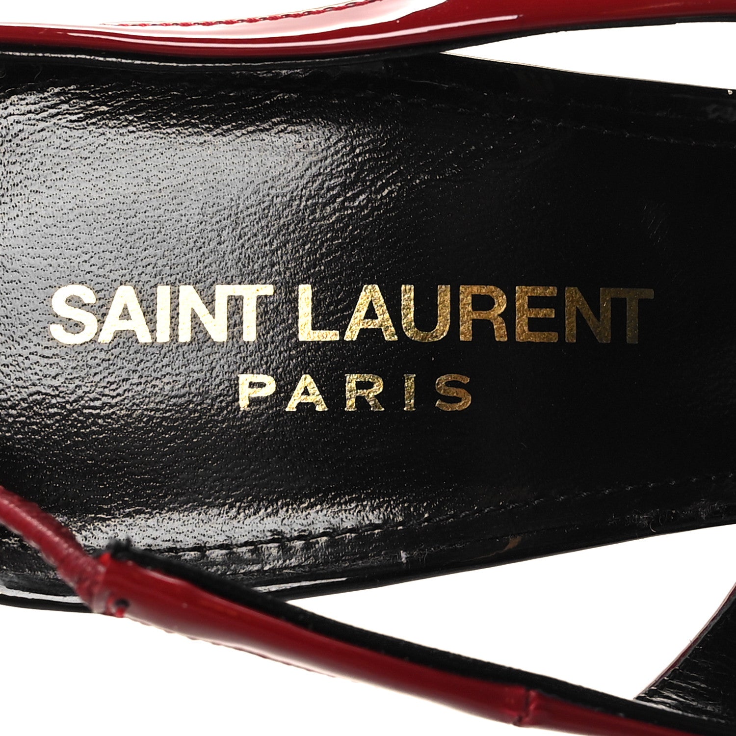 Saint Laurent Patent Calfskin Zoe 105 Slingback Pump 38.5 Red 8 of 9
