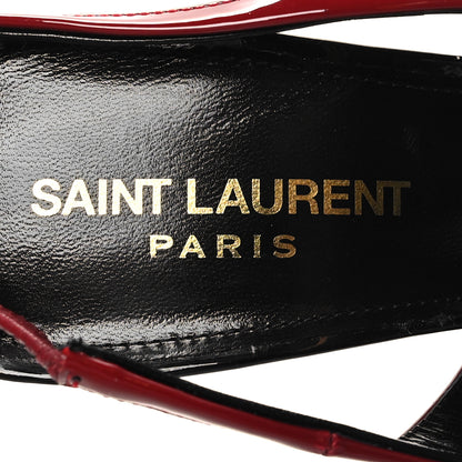 Saint Laurent Patent Calfskin Zoe 105 Slingback Pump 38.5 Red 8 of 9