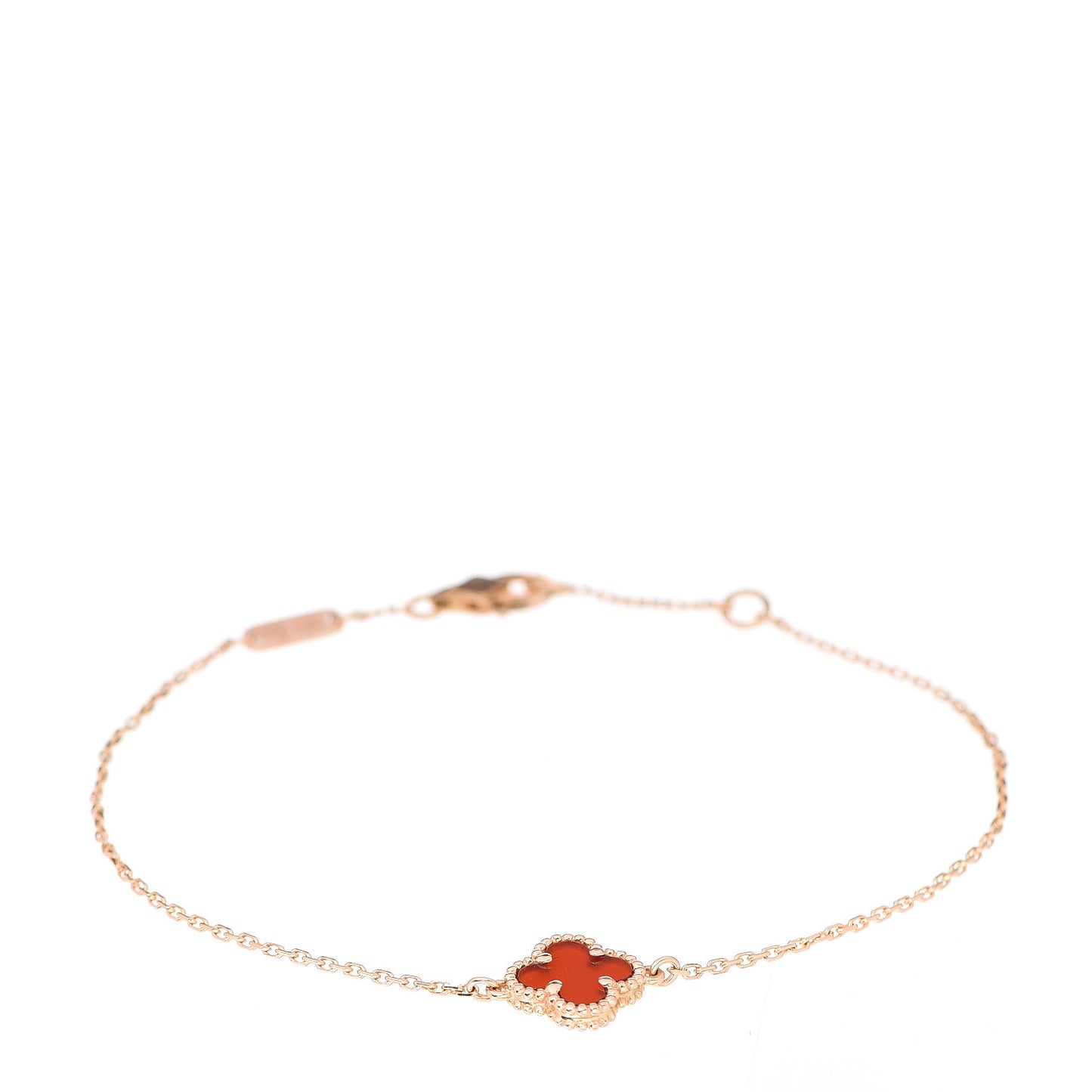 18K Rose Gold Carnelian Sweet Alhambra Bracelet