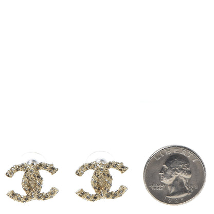 Chanel Crystal CC Earrings Light Gold 2 of 5