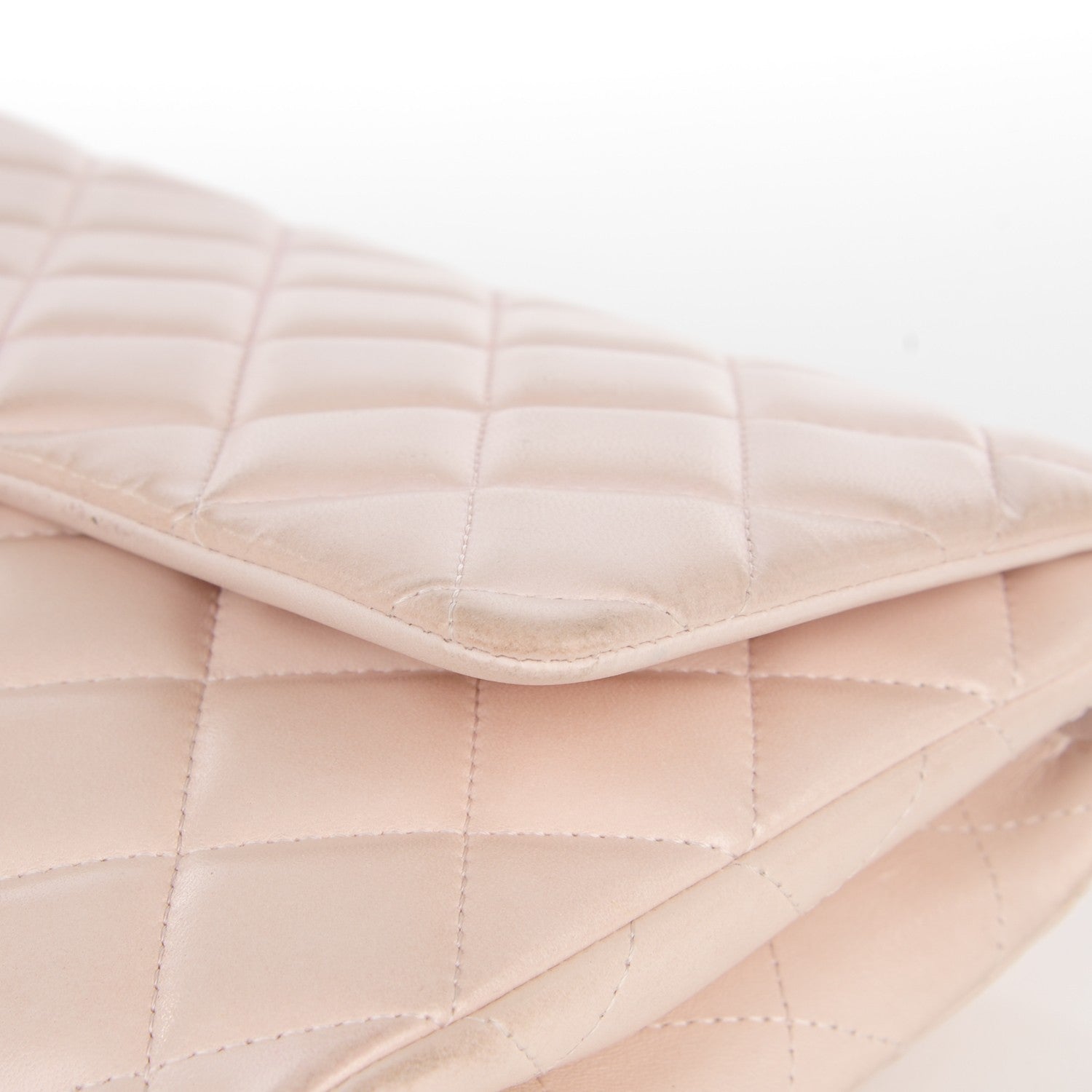 Chanel Lambskin Quilted Clutch With Chain Flap Light Pink 9 of 12