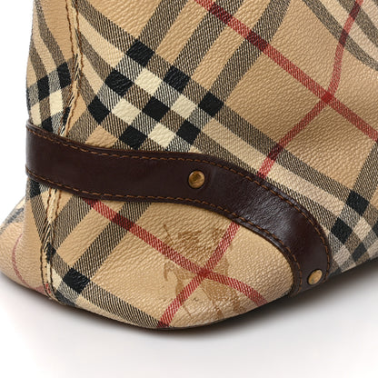 Burberry Haymarket Check Studded Tote Chocolate 10 of 10