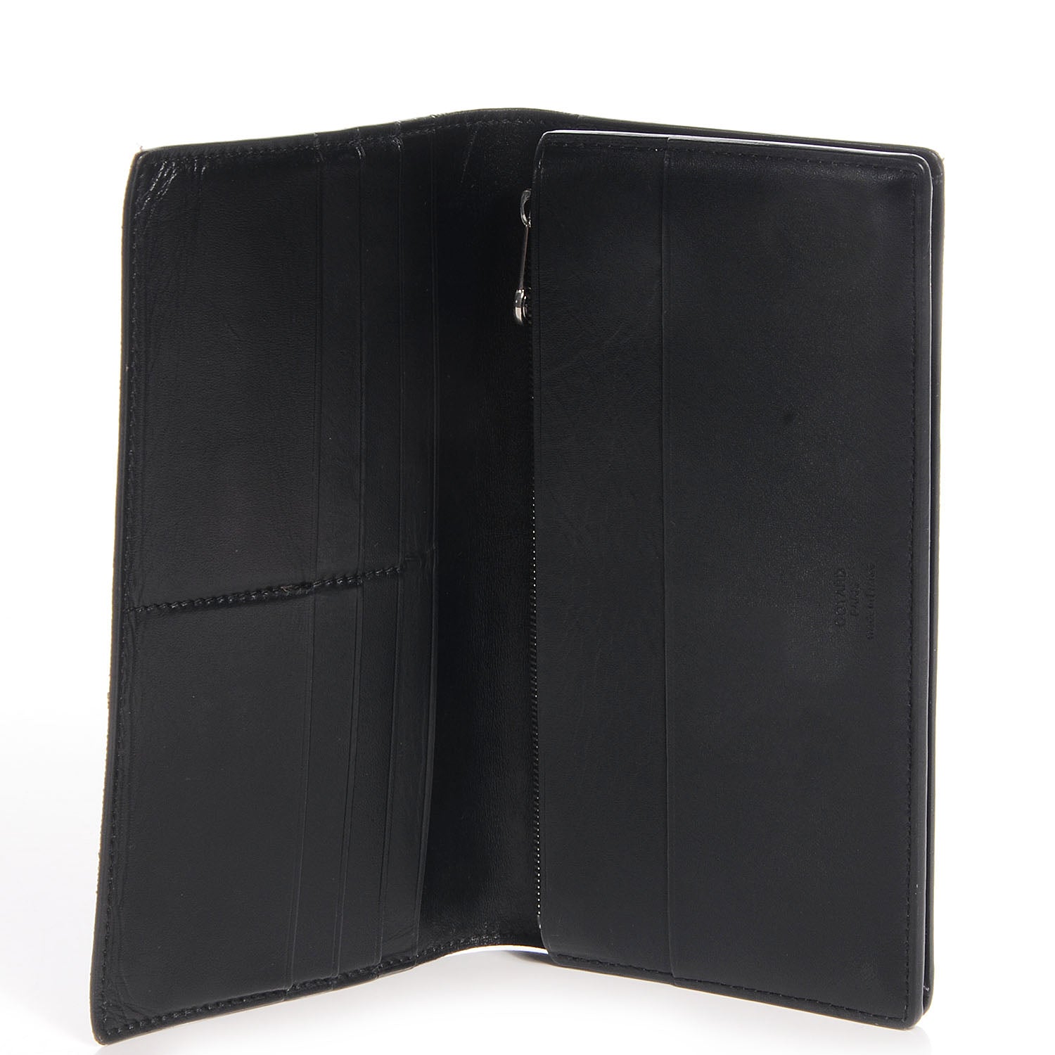 Goyard Coated Canvas Chevron Long Bi-Fold Wallet Black 6 of 9
