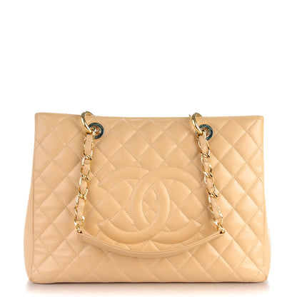 Chanel Caviar Quilted Grand Shopping Tote GST Beige Clair 1 of 10