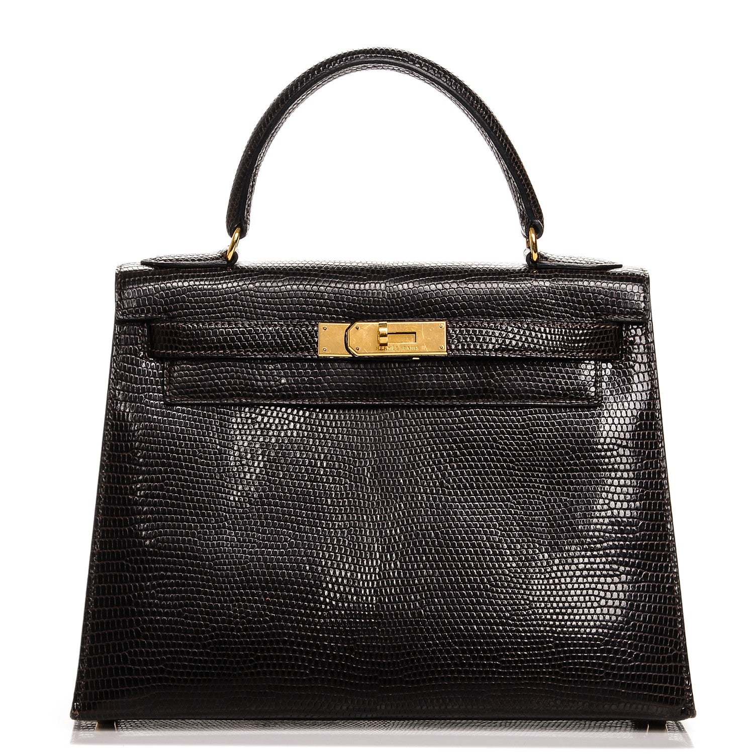 Hermes Shiny Lizard Kelly 28 Havane 1 of 20