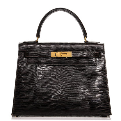 Hermes Shiny Lizard Kelly 28 Havane 1 of 20