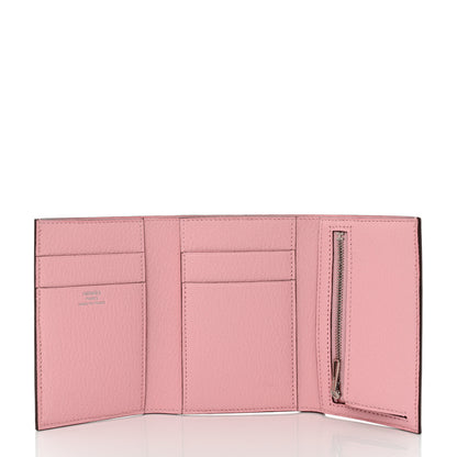 Hermes Chevre Mysore Tri-Fold Compact Bearn Wallet Rose Sakura 5 of 8
