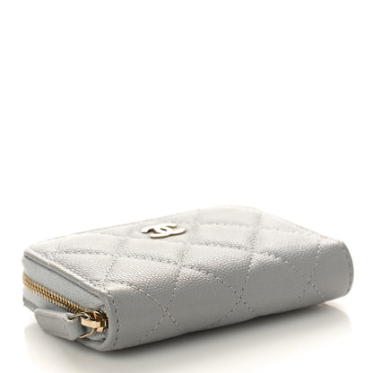 Chanel Caviar Quilted Zip Coin Purse Grey 4 of 10