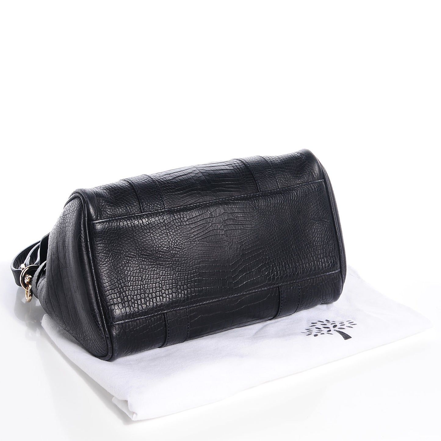 Mini Croc Print Small Bayswater Satchel Black