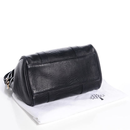 Mulberry Mini Croc Print Small Bayswater Satchel Black 4 of 13