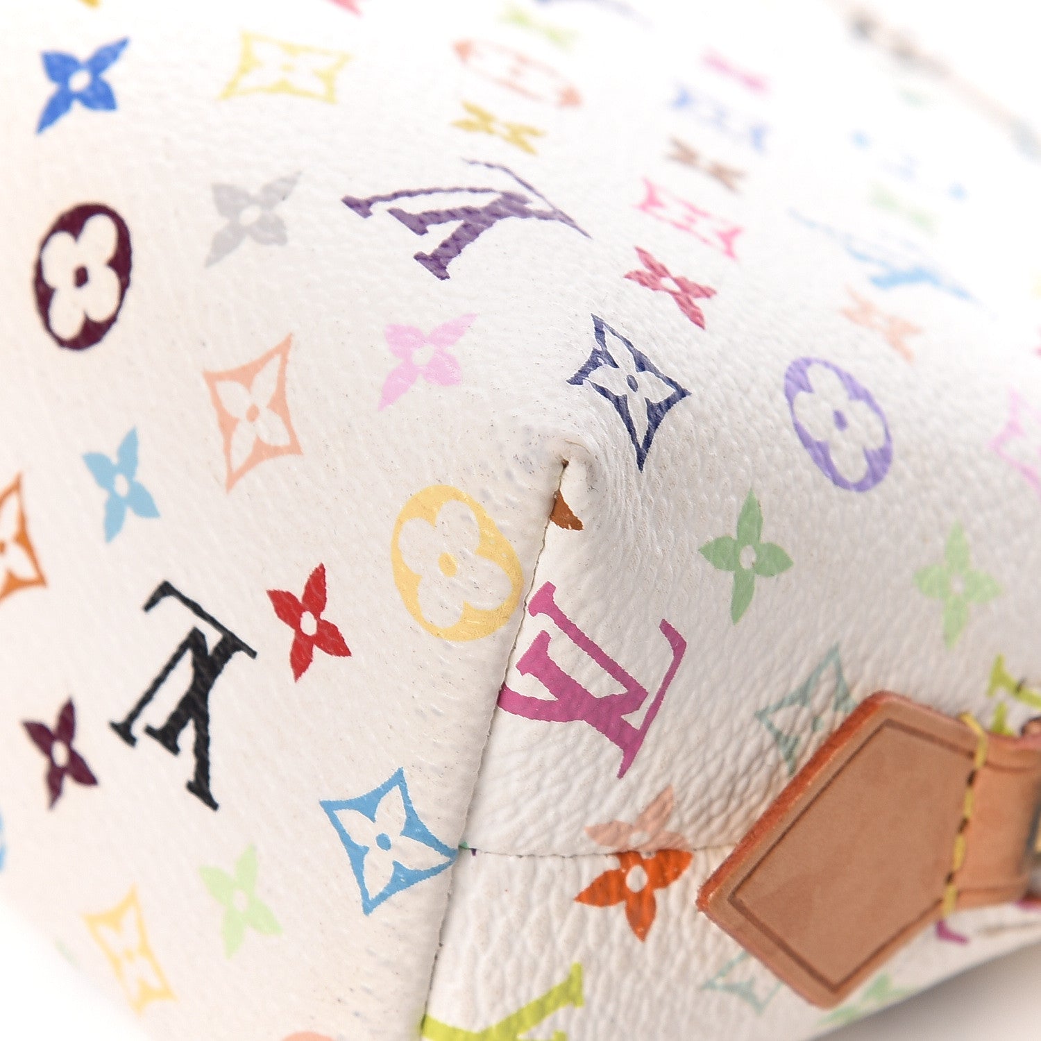 Louis Vuitton Monogram Multicolor Cosmetic Pouch White Litchi 12 of 13