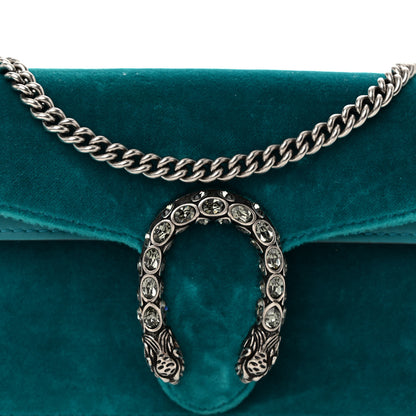 Gucci Velvet Super Mini Dionysus Shoulder Bag Pavone Cyan 7 of 12