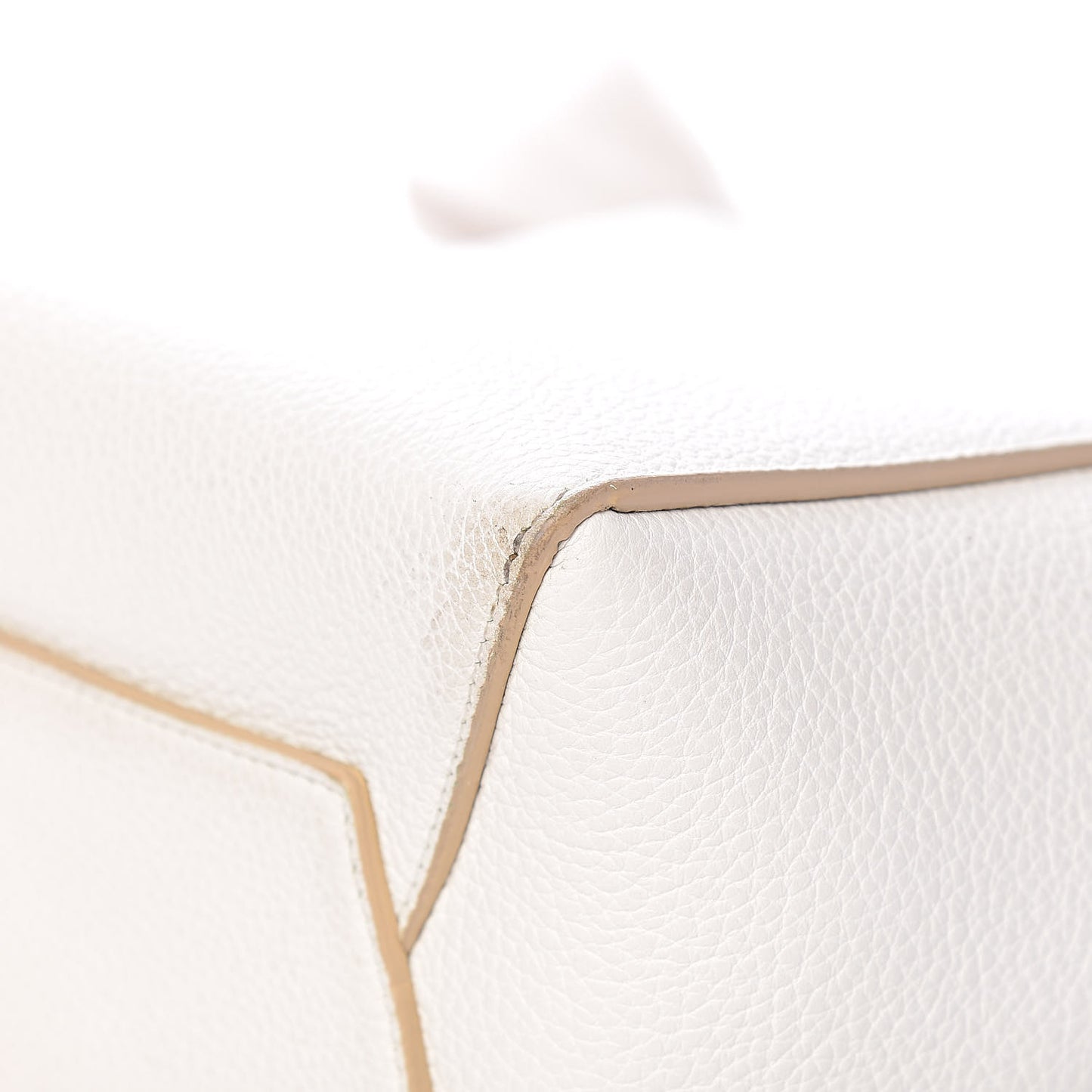 Soft Grained Calfskin Small Sangle Bucket Bag White