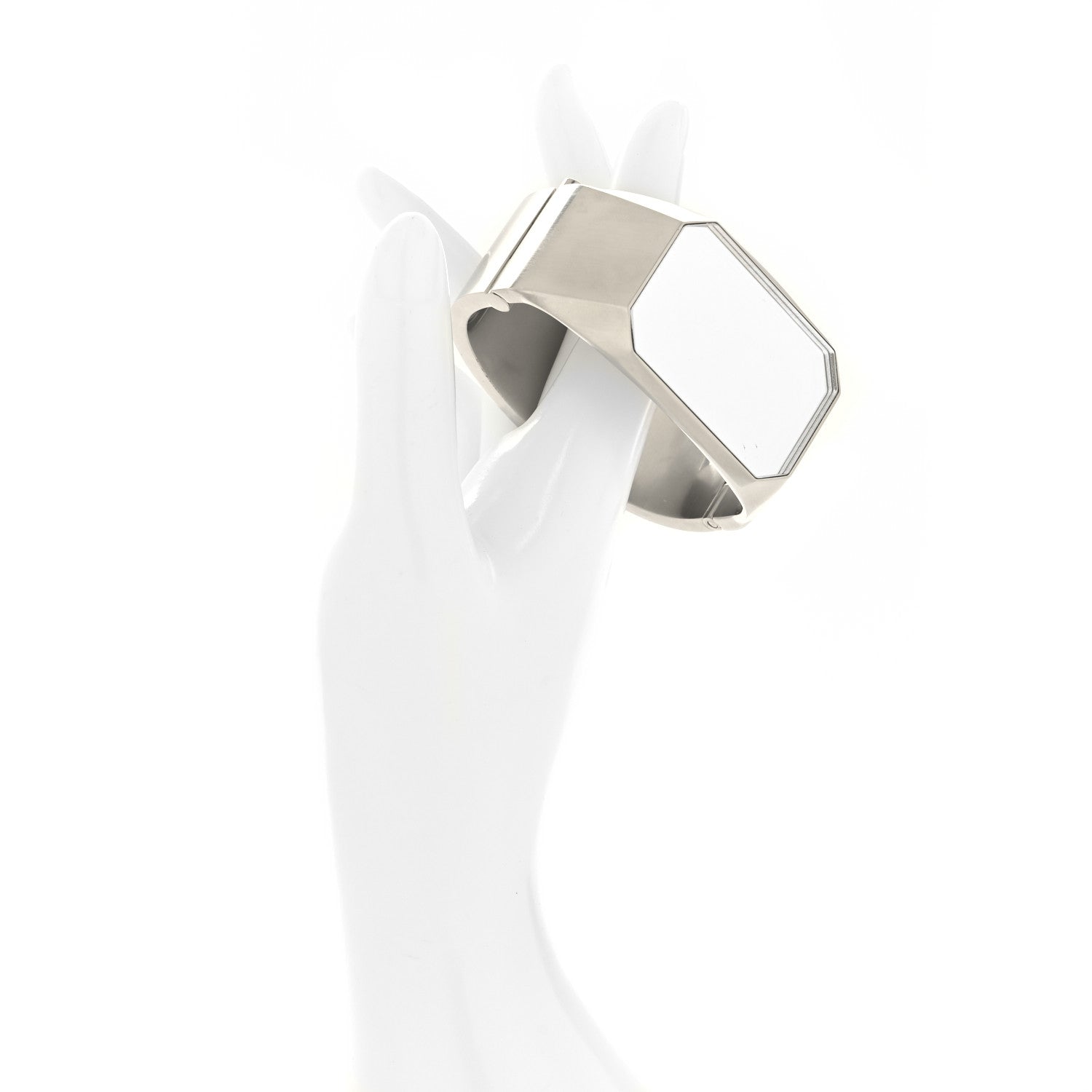 Chanel Metal CC Mirror Cuff Silver 2 of 5