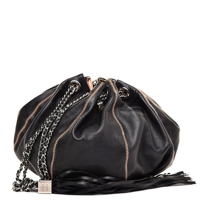 Chanel Lambskin Satin Reversible Sac Cordon Black 1 of 12