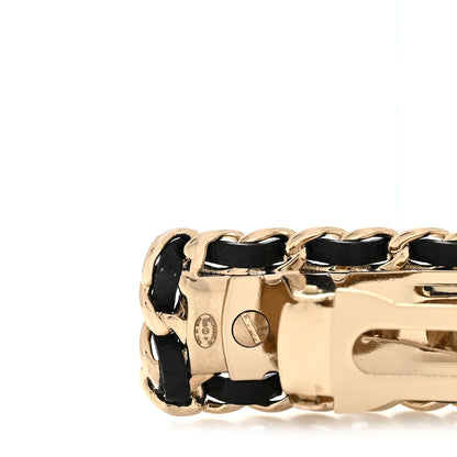 Chanel Metal Denim CC Hair Clip Barrette Blue Gold 3 of 5
