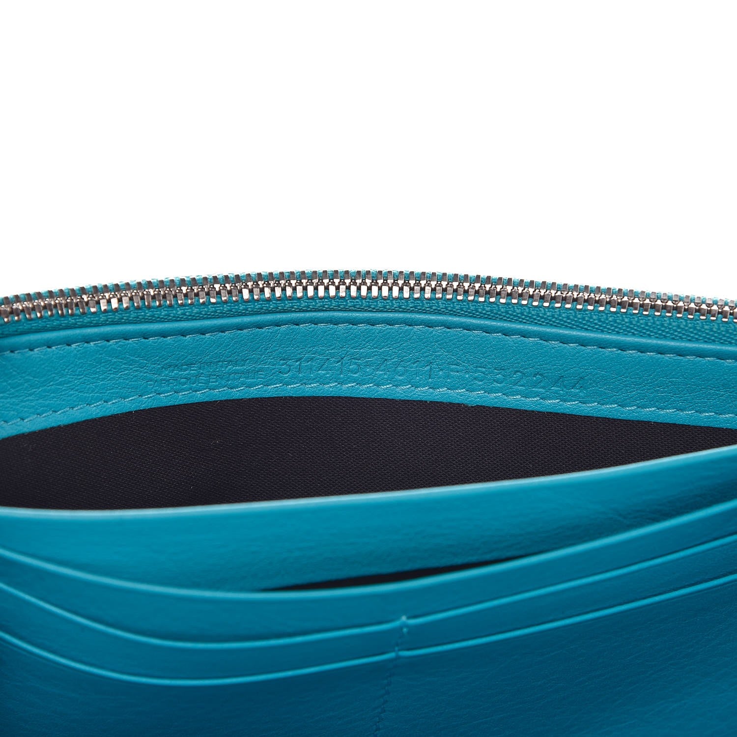 Balenciaga Supple Calfskin Papier Platre Money Wallet Bleu Caraibes 7 of 17