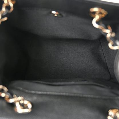 Chanel Shiny Caviar Quilted Small Pockets Drawstring Backpack Black 5 of 10