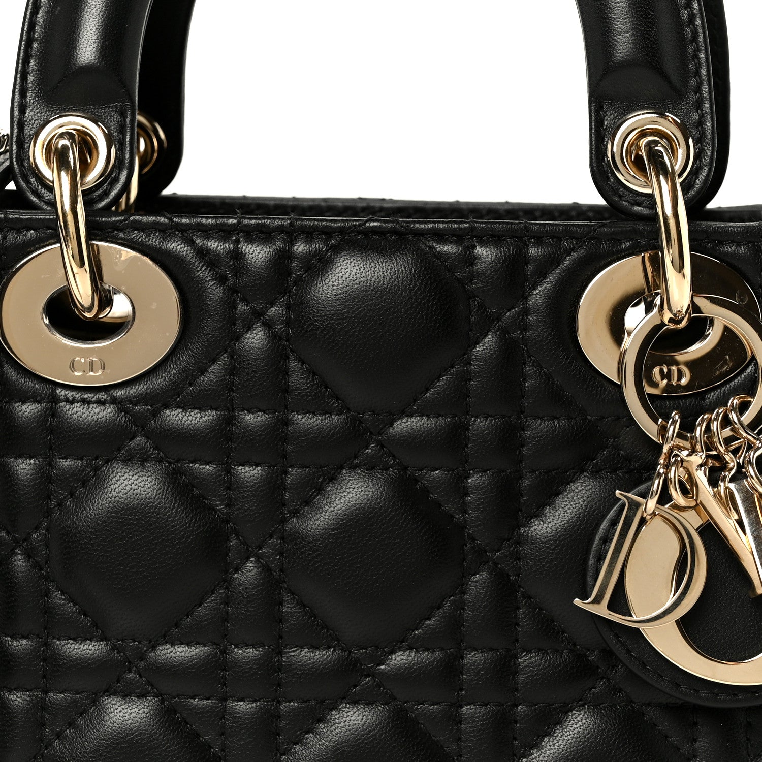 Christian Dior Lambskin Cannage Mini Lady Dior Black 8 of 11