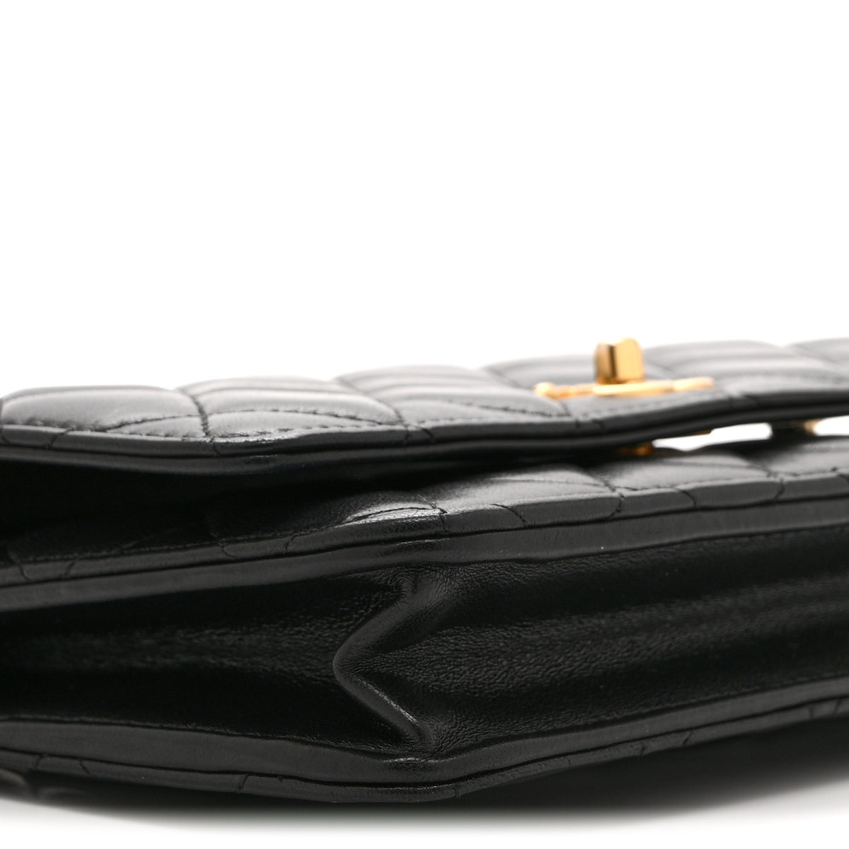 Chanel Shiny Lambskin Quilted CC Turnlock Chic Pearl Wallet on Chain WOC  Black 10 of 11