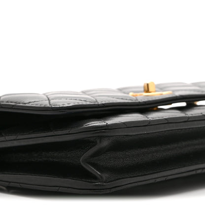 Chanel Shiny Lambskin Quilted CC Turnlock Chic Pearl Wallet on Chain WOC  Black 10 of 11