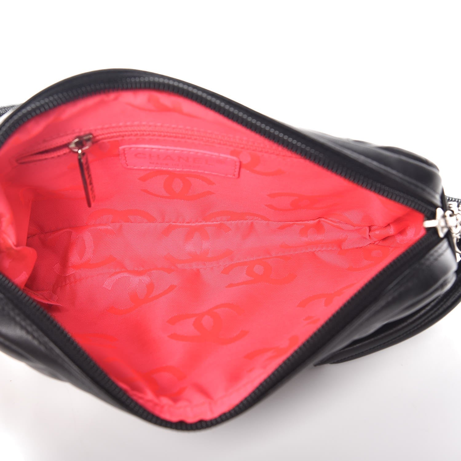 Chanel Calfskin Quilted Cambon Pochette Black White 5 of 7