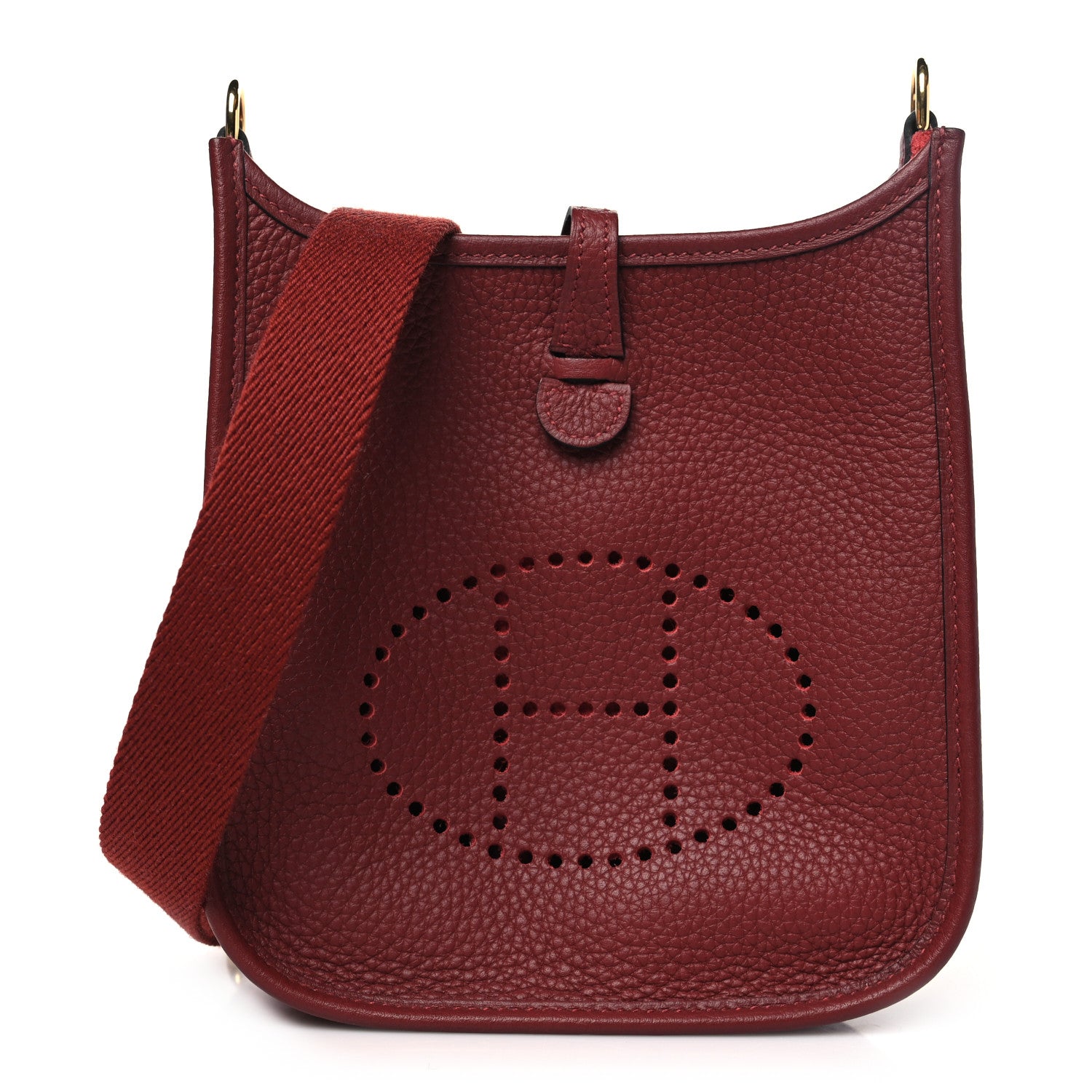 Hermes Taurillon Clemence Evelyne TPM Rouge H 1 of 11
