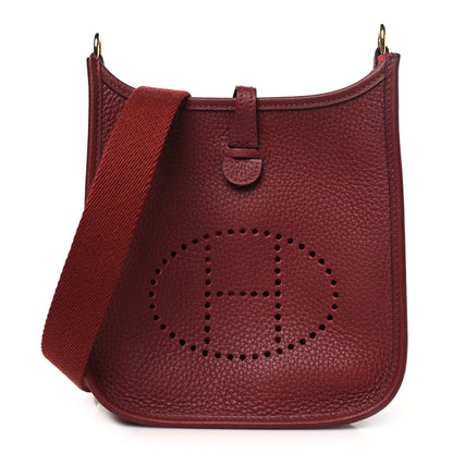 Hermes Taurillon Clemence Evelyne TPM Rouge H 1 of 11
