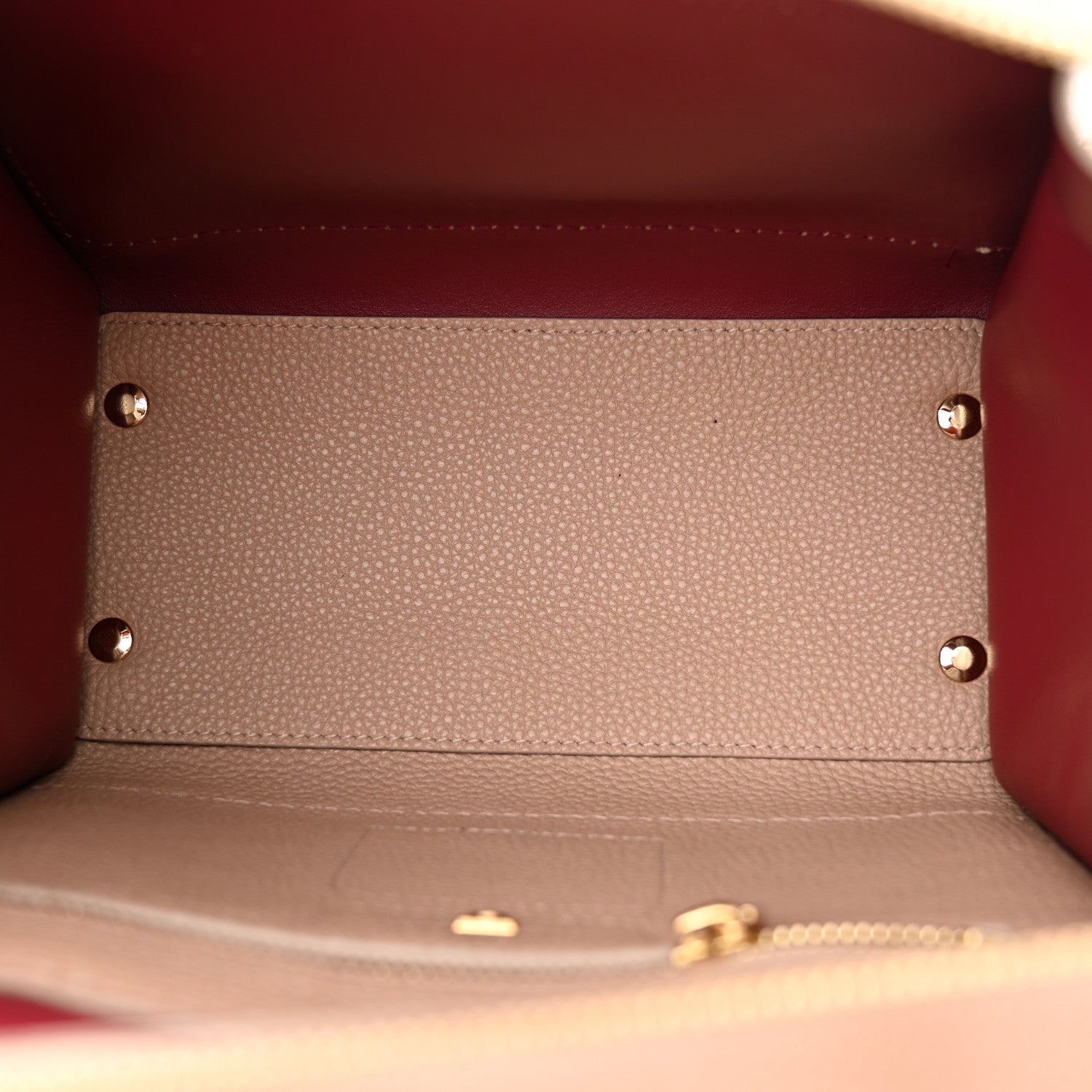 Salvatore Ferragamo Grained Calfskin Double Handle Small Amy Tote Beige 5 of 9