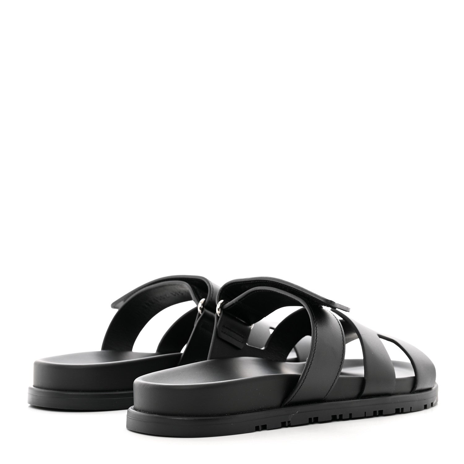 Hermes Calfskin Womens Chypre Sandals 39.5 Black 4 of 9