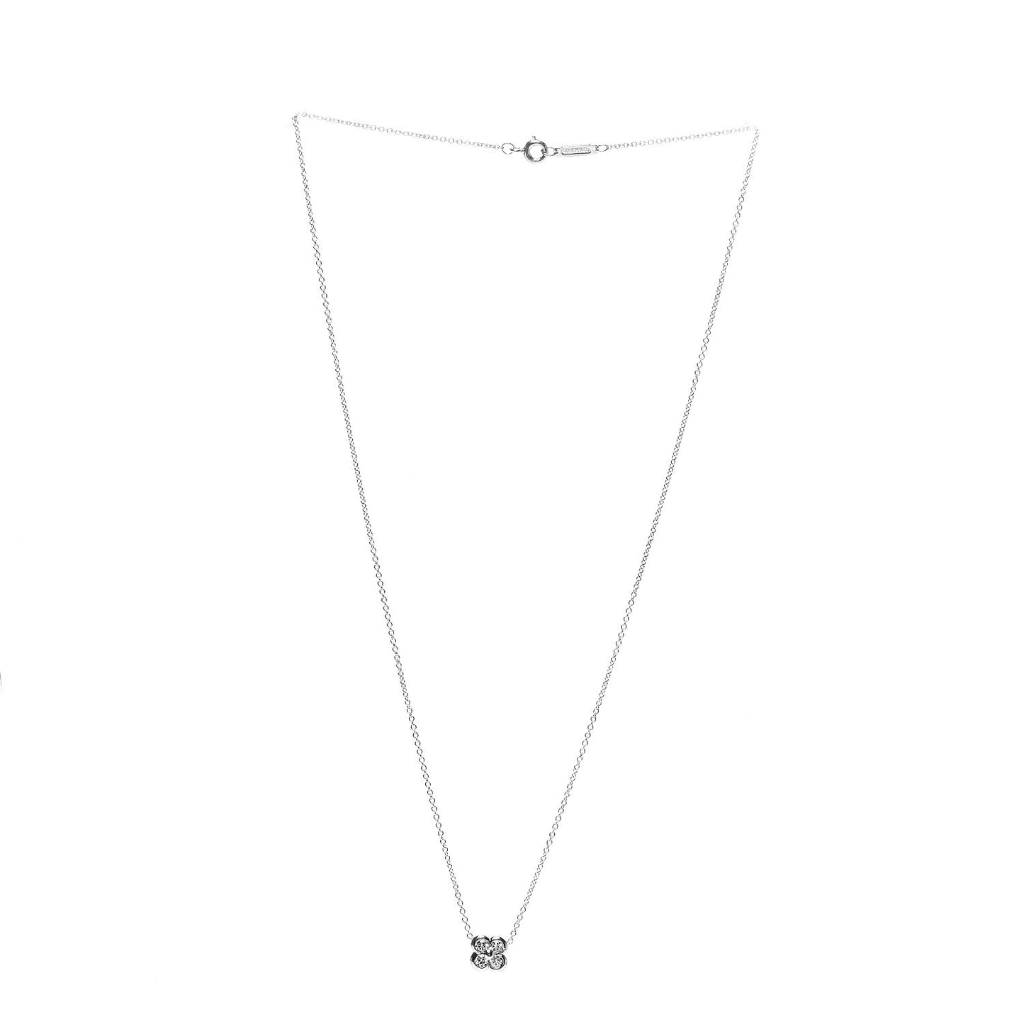 Platinum Diamond .16ctw Flower Pendant Necklace
