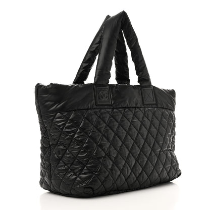 Chanel Nylon Quilted Large Coco Cocoon Tote Black 3 of 10