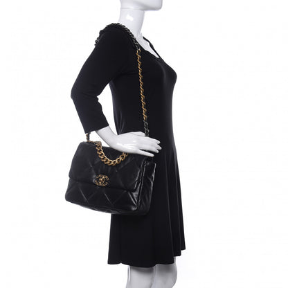 Chanel Lambskin Quilted Large Chanel 19 Flap Black 2 of 11