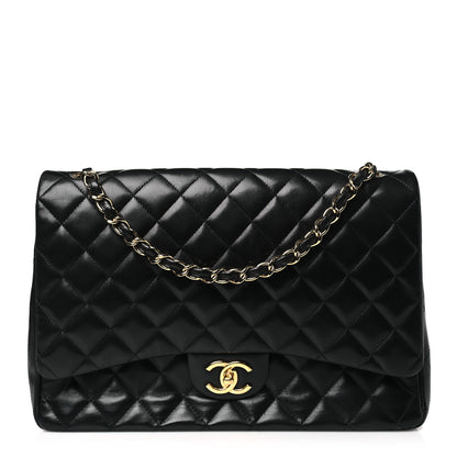 Chanel Lambskin Quilted Maxi Double Flap Black 1 of 10