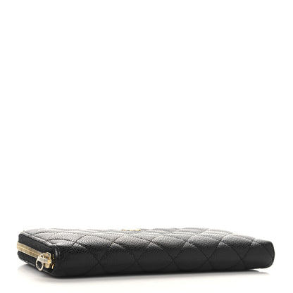 Chanel Caviar Quilted Large Gusset Zip Around Wallet Black 4 of 11