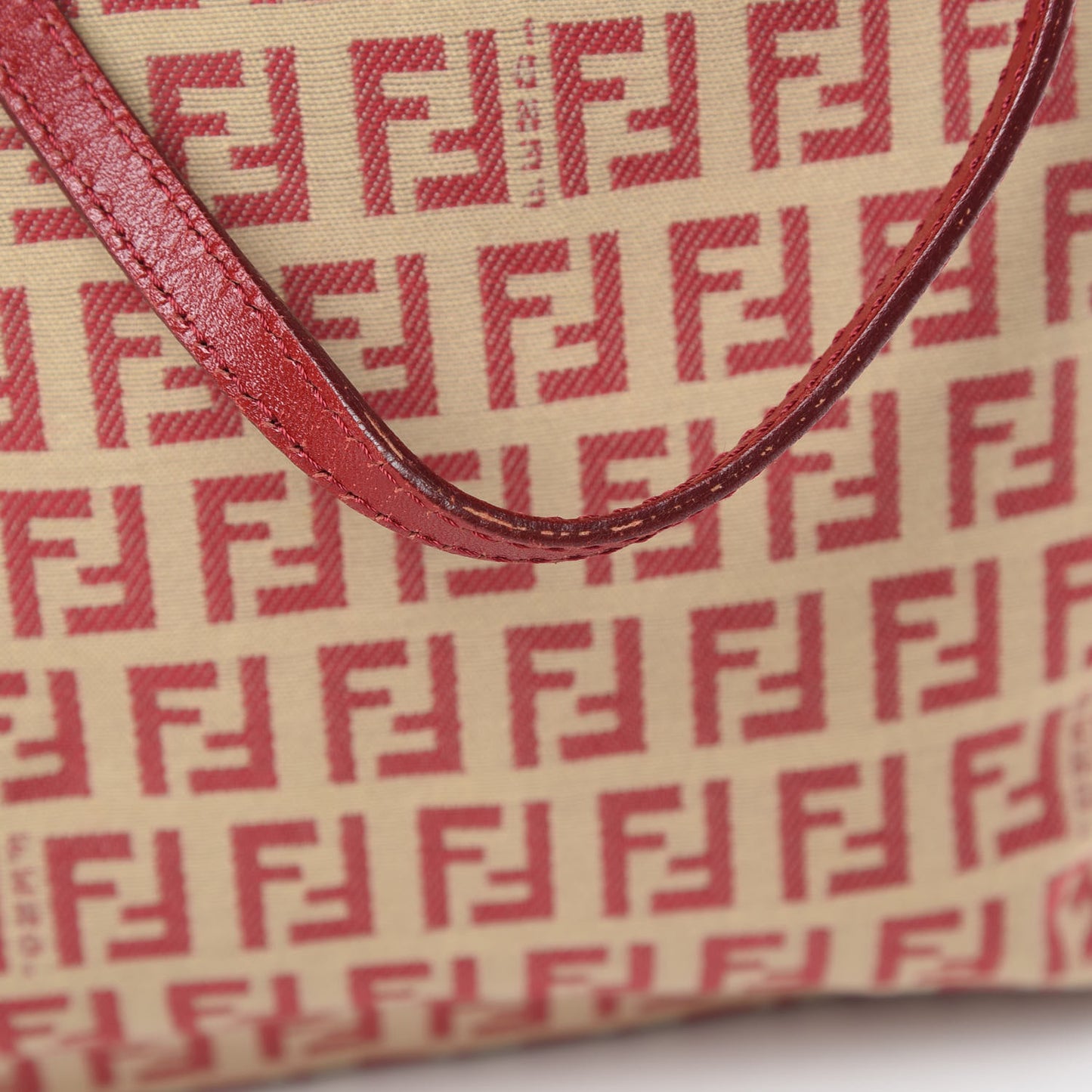 Zucchino Vitello Tote Beige Rosso