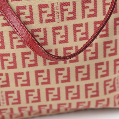 Fendi Zucchino Vitello Tote Beige Rosso 13 of 14
