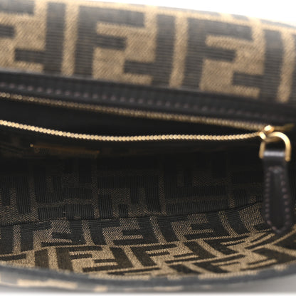 Fendi Fabric Jacquard FF 1974 Medium Baguette Tobacco Moro Black 5 of 10