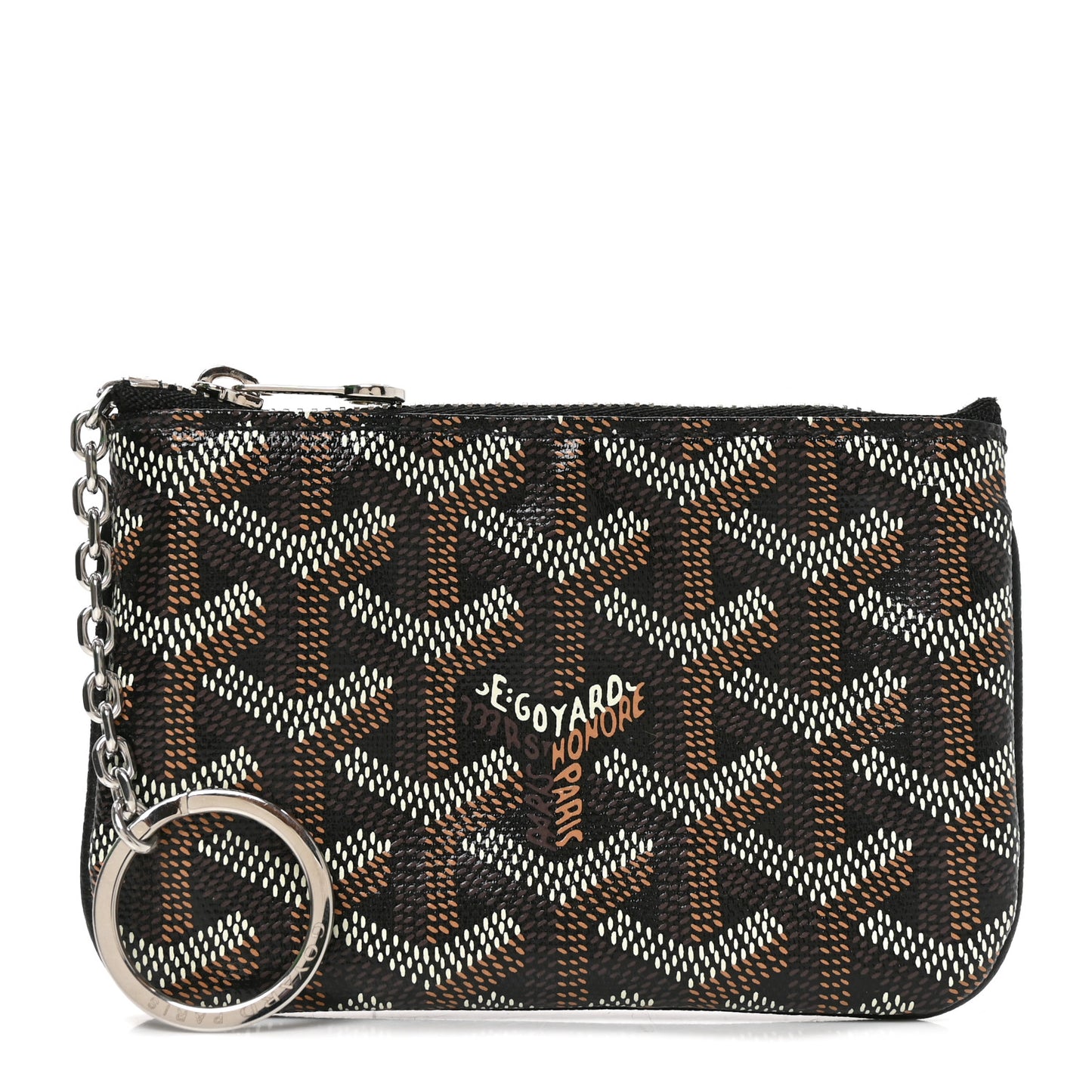 Goyardine Nano Senat Key Pouch Black Gold